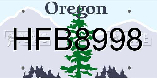 HFB8998 Oregon License Plate