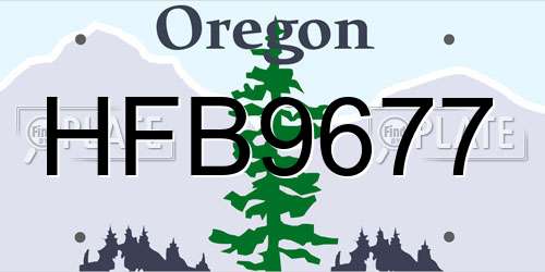 HFB9677 Oregon License Plate