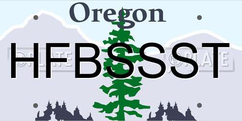 HFBSSST Oregon License Plate