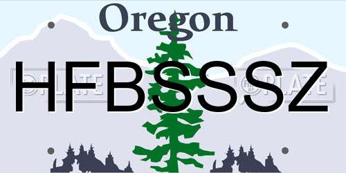 HFBSSSZ Oregon License Plate