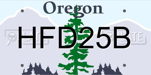 HFD25B Oregon License Plate