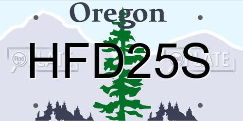 HFD25S Oregon License Plate