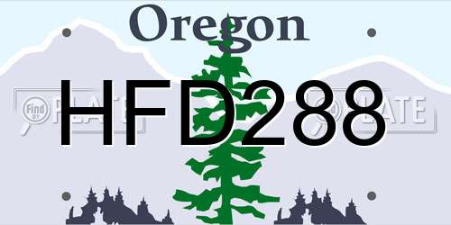 HFD288 Oregon License Plate