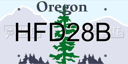 HFD28B Oregon License Plate