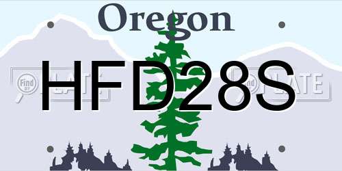 HFD28S Oregon License Plate