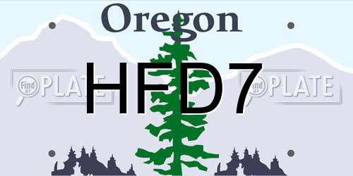 HFD7 Oregon License Plate