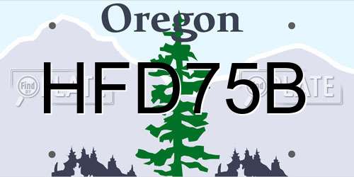 HFD75B Oregon License Plate