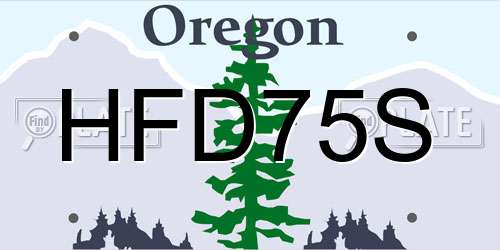 HFD75S Oregon License Plate