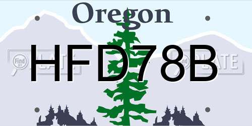HFD78B Oregon License Plate