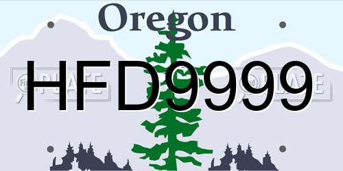 HFD9999 Oregon License Plate