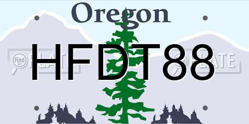 HFDT88 Oregon License Plate