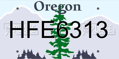 HFE6313 Oregon License Plate