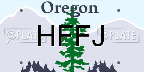 HFFJ Oregon License Plate
