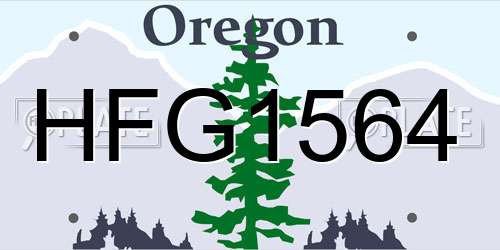 HFG1564 Oregon License Plate