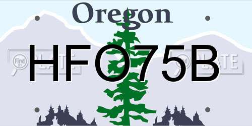 HFO75B Oregon License Plate