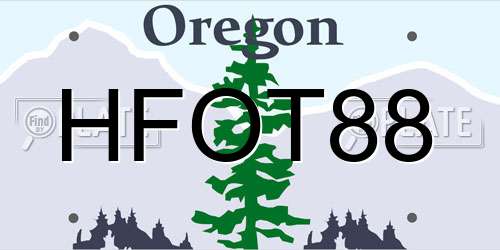 HFOT88 Oregon License Plate