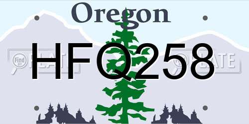 HFQ258 Oregon License Plate