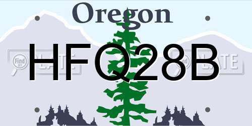 HFQ28B Oregon License Plate