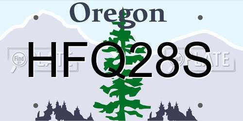 HFQ28S Oregon License Plate