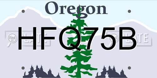 HFQ75B Oregon License Plate