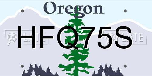 HFQ75S Oregon License Plate