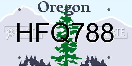 HFQ788 Oregon License Plate