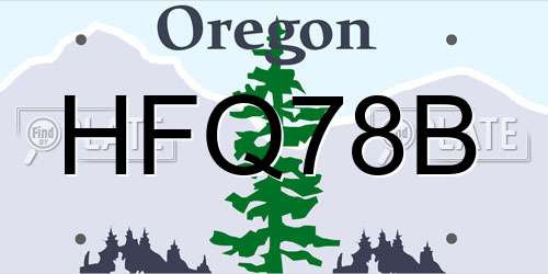 HFQ78B Oregon License Plate