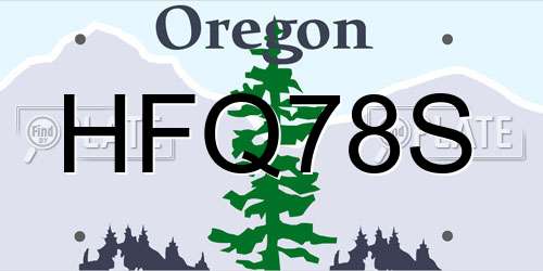 HFQ78S Oregon License Plate