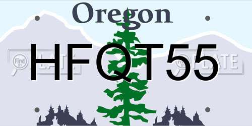 HFQT55 Oregon License Plate