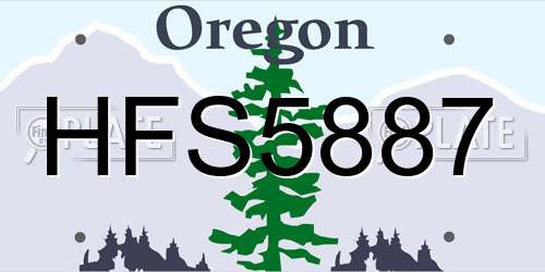 HFS5887 Oregon License Plate