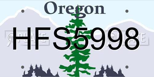 HFS5998 Oregon License Plate