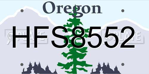 HFS8552 Oregon License Plate