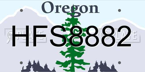 HFS8882 Oregon License Plate