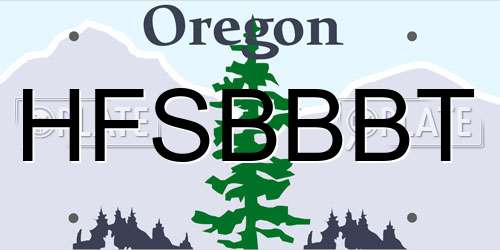 HFSBBBT Oregon License Plate