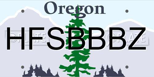 HFSBBBZ Oregon License Plate