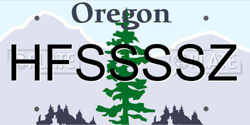 HFSSSSZ Oregon License Plate