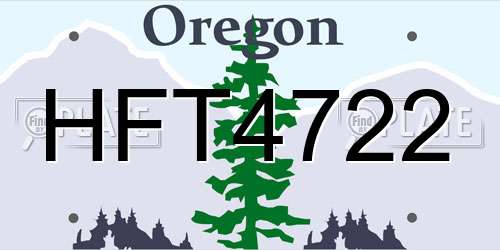 HFT4722 Oregon License Plate