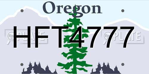HFT4777 Oregon License Plate