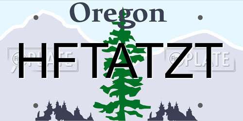 HFTATZT Oregon License Plate