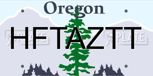 HFTAZTT Oregon License Plate