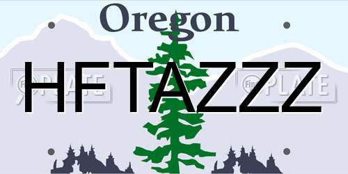 HFTAZZZ Oregon License Plate