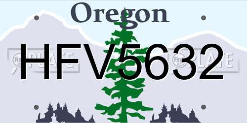 HFV5632 Oregon License Plate