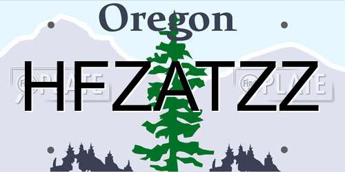 HFZATZZ Oregon License Plate