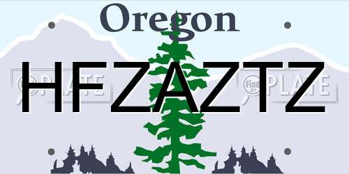 HFZAZTZ Oregon License Plate