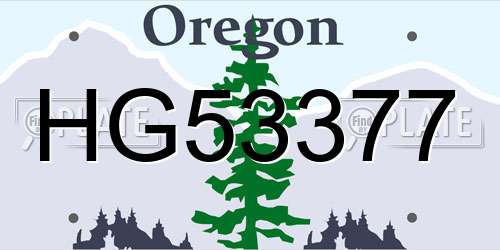 HG53377 Oregon License Plate