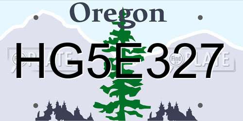 HG5E327 Oregon License Plate