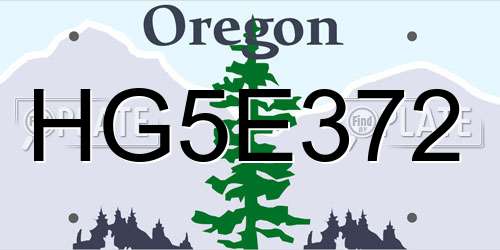 HG5E372 Oregon License Plate