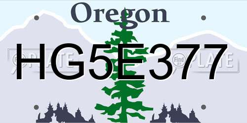 HG5E377 Oregon License Plate