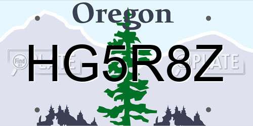 HG5R8Z Oregon License Plate
