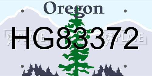 HG83372 Oregon License Plate